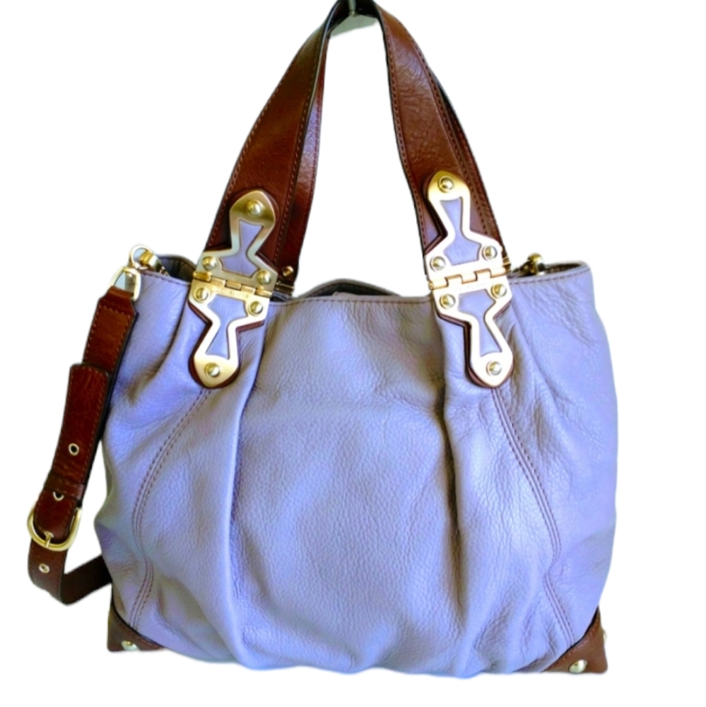 NWT Michael Kors Purple Leather Crossbody Bag - Picture 1 of 13